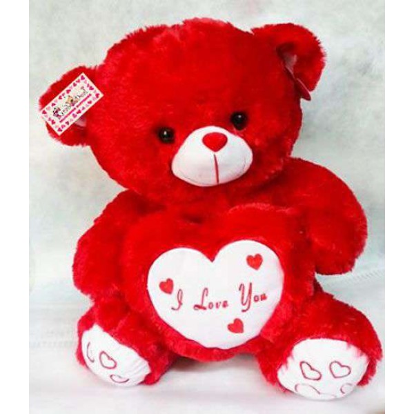 Red Teddy Bear holding red I Love You Heart
